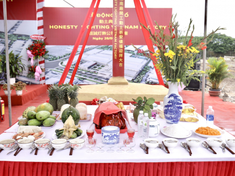 Lễ động thổ công ty Honesty Lighting Vietnam factory
