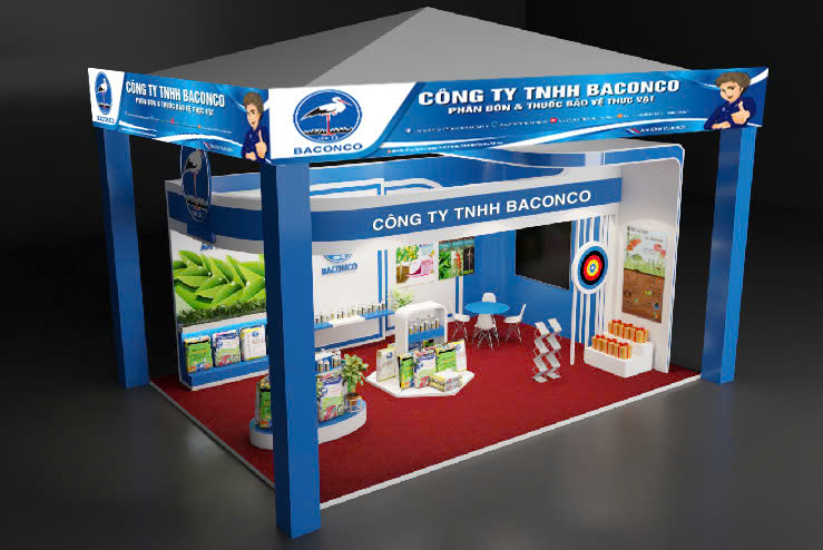 Màu sắc thiết kế gian hàng hài hoà